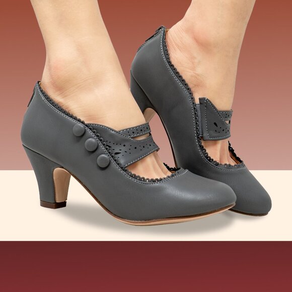 Chase + Chloe Shoes - Womens Closed Toe Mary Jane High Heel Oxford Shoes Mina-4 by Chase + Chloe